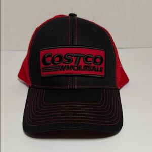 Costco Wholesale Trucker Hat Black Red Mesh Snapback Streetwear Meme Cap